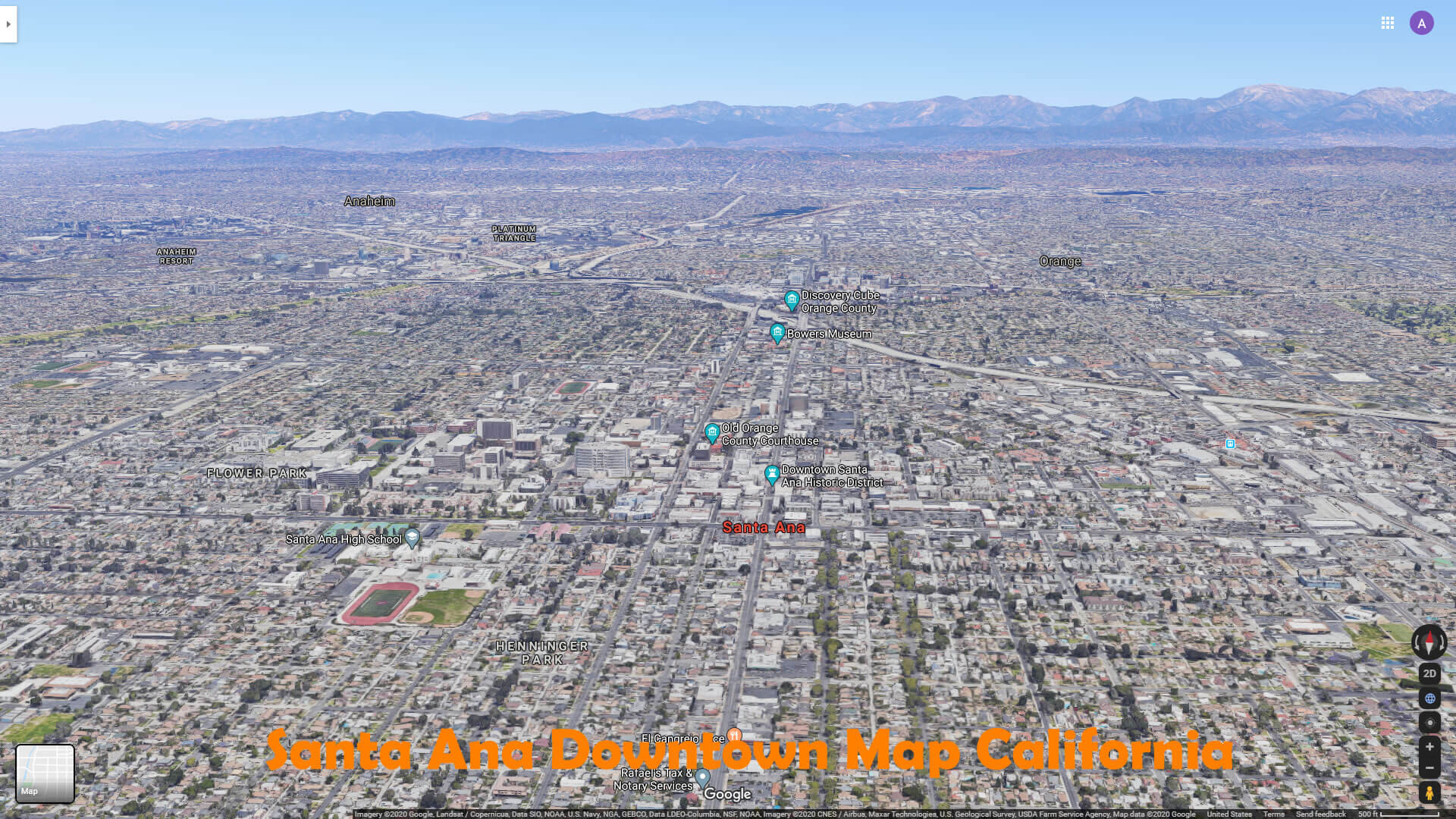 Santa Ana Downtown Map California